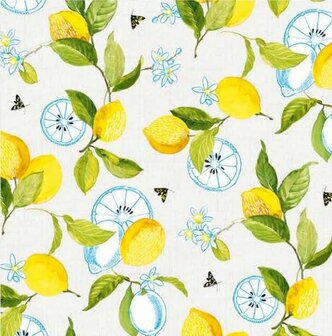30x140cm Restje tafelzeil lemon &amp; lime