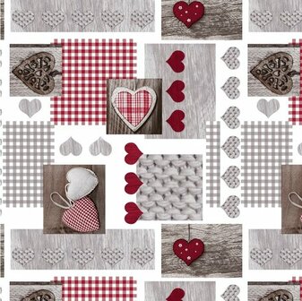 55x140cm Restje tafelzeil hearts