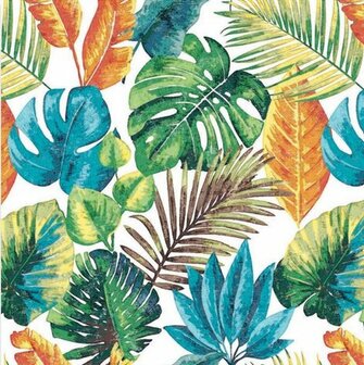 40x140cm Restje tafelzeil vintage palmbladeren