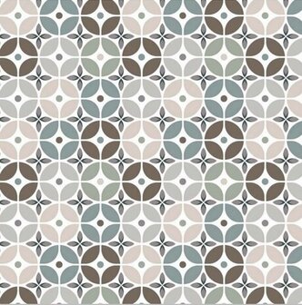 85x140cm Restje tafelzeil vintage circles