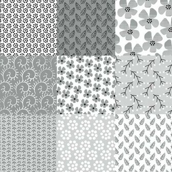 40x140cm Restje tafelzeil patchwork grijs