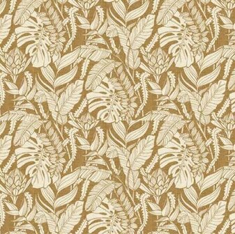 45x140cm Restje tafelzeil vintage leafs sand