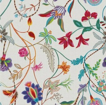 85x140cm Restje tafelzeil kleurrijke bloemen