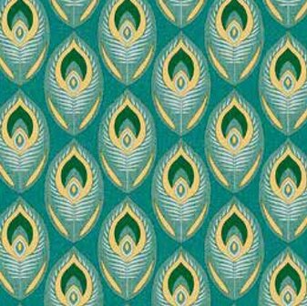 65x140cm Restje tafelzeil art deco groen