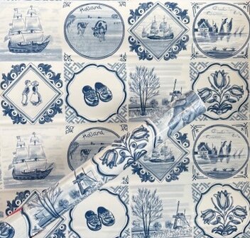 Plakfolie Delfts blauwe tegels 200x45cm
