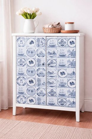 Plakfolie Delfts blauwe tegels 200x45cm