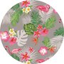 Rond tafelzeil flamingo grijs (140cm) 
