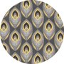Rond tafelzeil art deco donkergrijs (140cm)