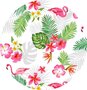 Rond tafelzeil flamingo wit (140cm) 