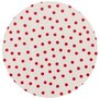 Rond Mexicaans tafelzeil polkadot wit met rode stippen (120cm)