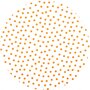 Rond Mexicaans tafelzeil polkadot wit met oranje stippen (120cm)