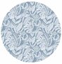 Rond tafelzeil vintage leafs blue (140cm)