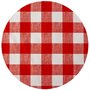 Rond tafelzeil grote ruit rood (140cm)