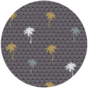 Rond tafelzeil palm zwart (140cm)