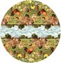 Rond tafelzeil kippen en kuikens (140cm) 
