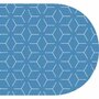 Ovaal tafelzeil geometrisch blauw