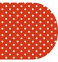 Ovaal Mexicaans tafelzeil rood met witte stippen