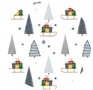 Rond wasbaar gecoat kerst tafelzeil Winter Wonderland (140 cm)