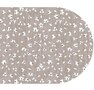 Ovaal wasbaar gecoat tafelzeil Celia taupe