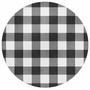 Rond tafelzeil grote ruit zwart (140cm)