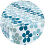 Rond tafelzeil big small flower blue (140cm)  