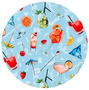 Rond tafelzeil cocktails (140cm)