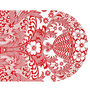 Ovaal Mexicaans tafelzeil paraiso rood