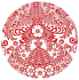 Rond Mexicaans tafelzeil paraiso rood (120cm)