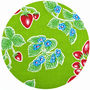 Rond Mexicaans tafelzeil aardbei groen (120cm)