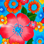 Mexicaans tafelzeil Rain of flowers blauw