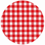 Rond Mexicaans tafelzeil ruitjes rood (120cm)
