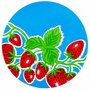Rond Mexicaans tafelzeil aardbei blauw (120cm)