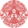 Rond Mexicaans tafelzeil paraiso rood (120cm)