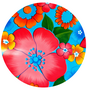 Rond Mexicaans tafelzeil Rain of flowers blauw (120cm)