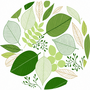 Rond tafelzeil New Leafs green (ca. 140 cm)
