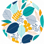Rond tafelzeil New Leafs blue (ca. 140cm) 