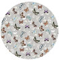 Rond tafelzeil vlinders grijs (140cm) 