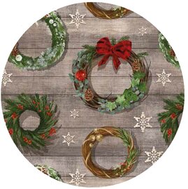 Rond kersttafelzeil kerstkrans groen (140cm)