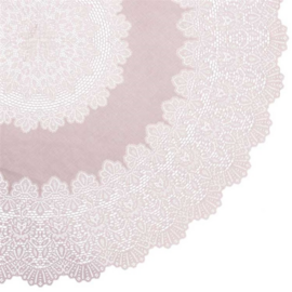 Rond buiten tafelkleed vinyl 152cm oud roze