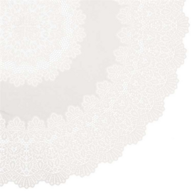 Rond buiten tafelkleed vinyl 152cm ivoor