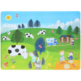Placemat kinderen koeien en hond