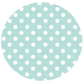 Rond tafelzeil lichtblauw met stippen (140cm)