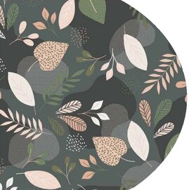 Ovaal tafelzeil Charlene leafs dark   