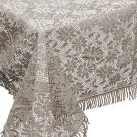 Buiten tafelkleed schuimvinyl 150x220cm kiezels khaki (dikke kwaliteit)