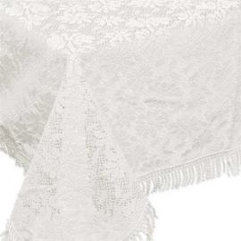 Buiten tafelkleed schuim vinyl 140x180cm gebroken wit (dikke kwaliteit)