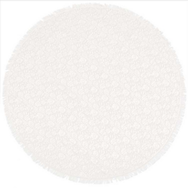 Rond buiten tafelkleed 160cm schuimvinyl gebroken wit (dikke kwaliteit)