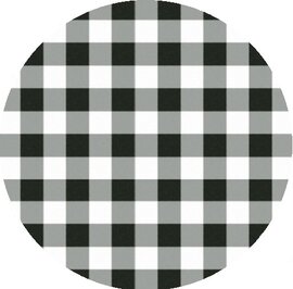 Groot rond tafelzeil ruitje zwart (160cm)