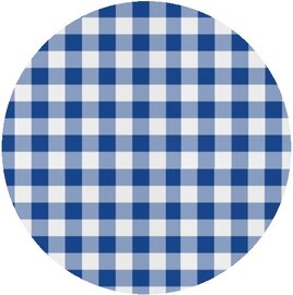 Groot rond tafelzeil ruitje donkerblauw (160cm)