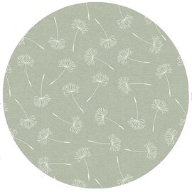 Groot rond tafelzeil pluizenbloem oud groen (160cm)