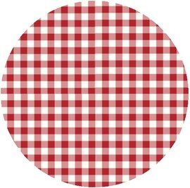 Groot rond tafelzeil ruitje rood (160cm)